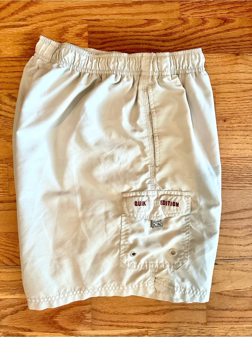 Quiksilver Men's Light Cream Board Shorts with Elastic Waistband